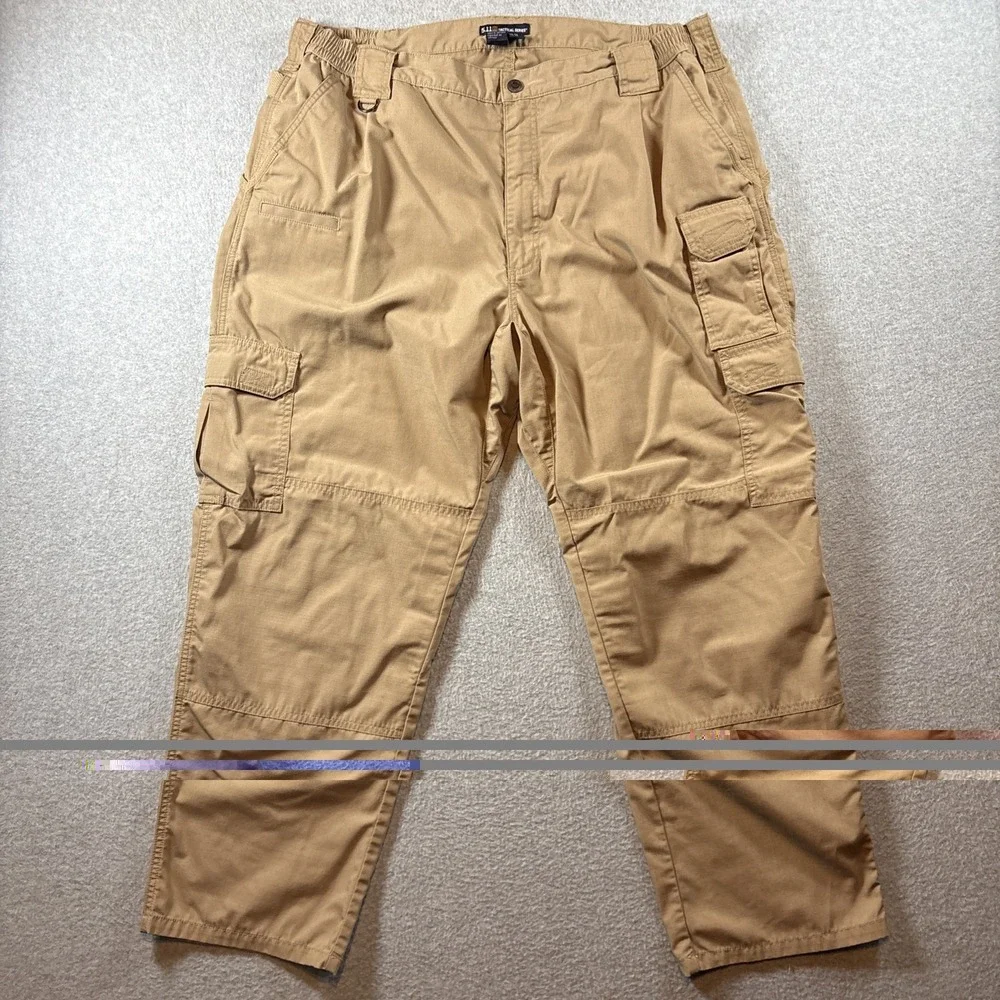5.11 Tactical Men's 42x30 Double Knee Khaki Pants Hiking Outdoors Cargo Pockets